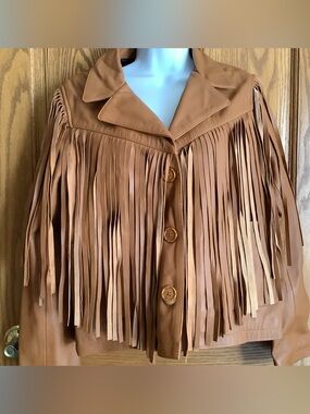Free People Understated Lamb leather fringe jacket.  Size S
